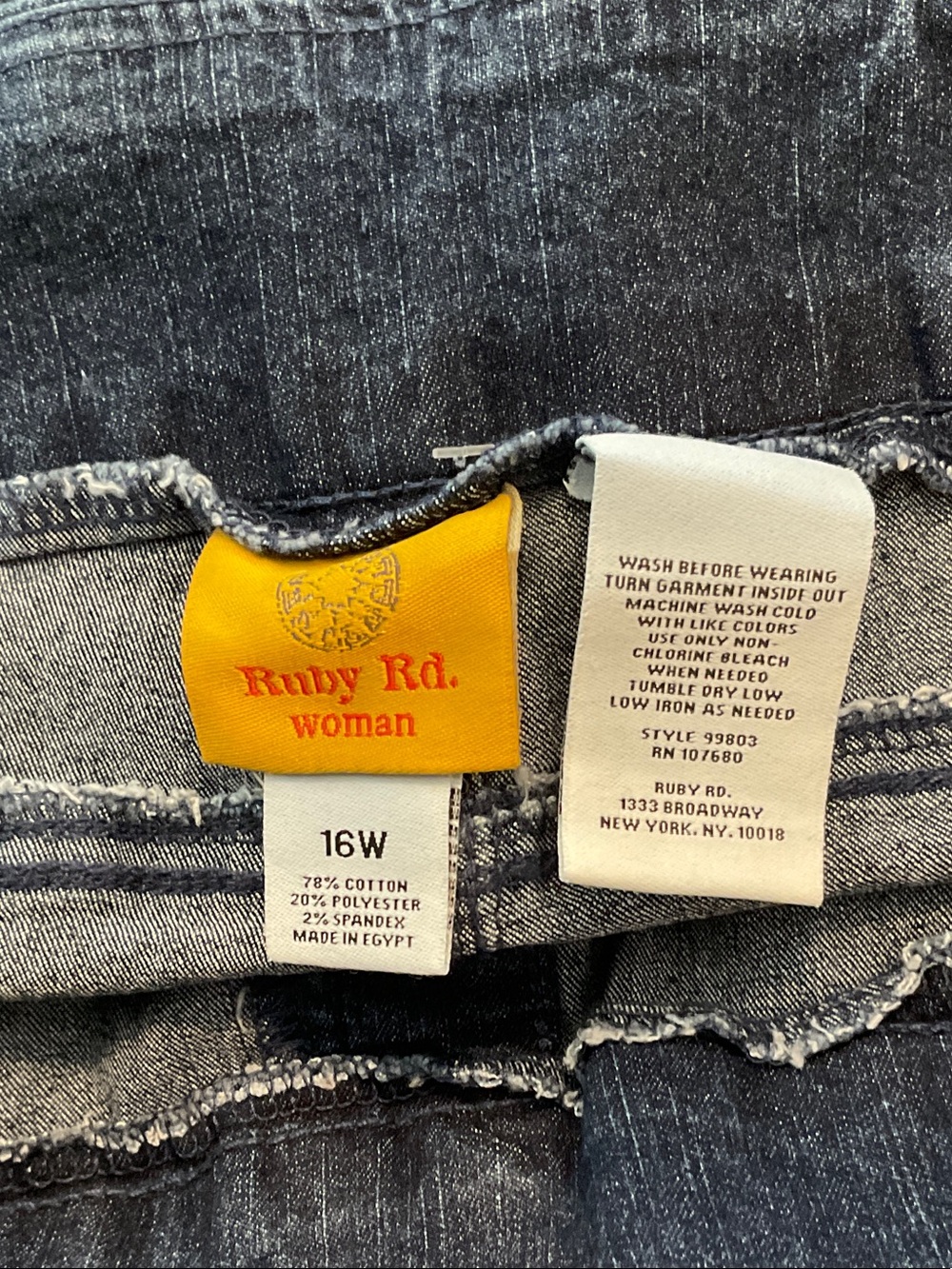 Ruby Rd. Dark Blue Ankle-Length Stretch Jeans - Picture 8 of 8